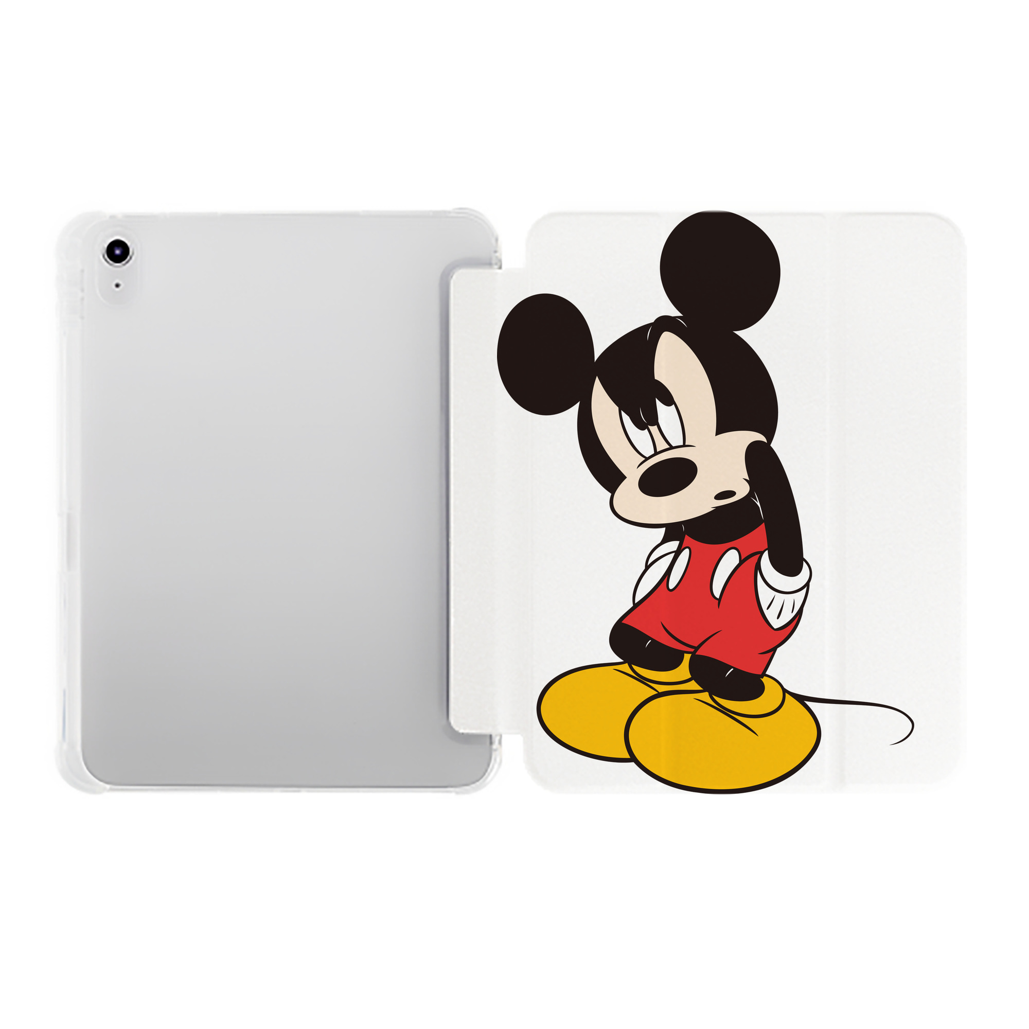 （画像用） ミッキーマウス Mickey Mouse IPad ケース ペン収納付き 三つ折りスタンド PUレザー×シリコン 対応機種9.5/10.5/10.9インチ